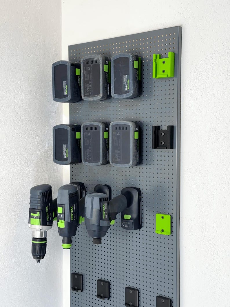Festool Lock System Battery Holder for Festool 18V Batteries | Locking Wall Mount for ...