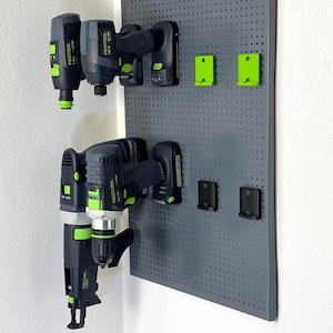 Tool Holders for Festool 18V Tools | Wall Mount for DIY, Workshop, Garage & Tool Van | Woodworking Tool Storage and Tool Wall Organization