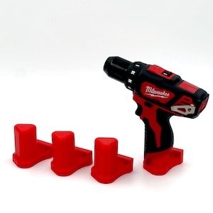 4-Pack Red Tool Holders for Milwaukee M12 (12V) Tools Organize Your Workshop and Tool Van With Wall Mounted Tool Holders Tool Organization