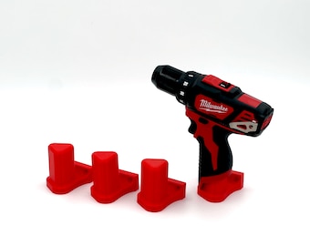 4-Pack Red Tool Holders for Milwaukee M12 (12V) Tools Organize Your Workshop and Tool Van With Wall Mounted Tool Holders Tool Organization