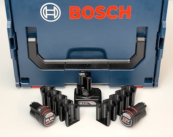 Battery Holder For Bosch Professional 12V & 10.8V Batteries, From 2016 And Newer | Wall Mounted Battery Holder For The Workshop and Tool Van