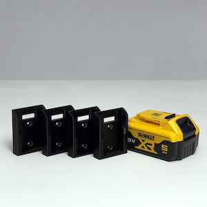 4-Pack Battery Holder for DeWALT XR 20V/18V, FLEXVOLT 60V/54V Batteries | Organize Your Workshop/Tool Van With Wall Mounted Battery Holders
