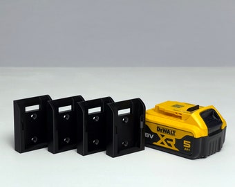 4-Pack Battery Holder for DeWALT XR 20V/18V, FLEXVOLT 60V/54V Batteries | Organize Your Workshop/Tool Van With Wall Mounted Battery Holders