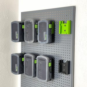 Battery Holder for Festool 18V Batteries | Locking Wall Mount for Workshop, Garage & Tool Van Organization | Secure Festool Battery Storage