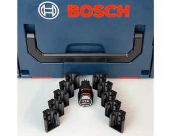 10-Pack Battery Holder For Bosch Professional 12V & 10.8V, From 2016 And Newer | Wall Mounted Battery Holder For The Workshop and Tool Van