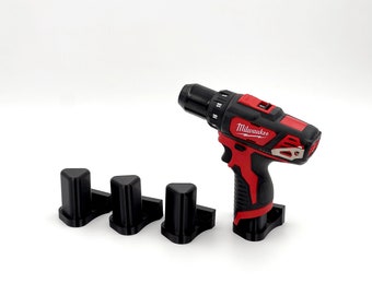 Paquete de 4 portaherramientas negros para herramientas Milwaukee M12 (12 V) Organice su taller y furgoneta de herramientas con portaherramientas montados en la pared Organización de herramientas