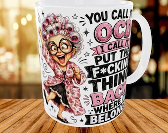 Funny Grandma Mug Digital Design, Sassy Grandma Quote, Crazy Grandma Sublimation, Sarcastic Granny, Funny Woman, Mug Wrap Design 15oz 11oz