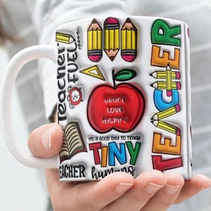 Teacher Mug Sublimation PNG, Digital Mug Designs, Teacher Affirmation Mug Wraps, 11oz & 15 oz Mug Design, Teacher Appreciation, Teacher Life