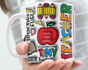 Teacher Mug Sublimation PNG, Digital Mug Designs, Teacher Affirmation Mug Wraps, 11oz & 15 oz Mug Design, Teacher Appreciation, Teacher Life