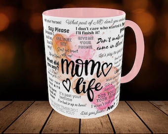 Taza con afirmaciones para mamás, 5 diseños de tazas con sublimación envolvente de 15 oz y 11 oz, taza inspiradora, afirmaciones diarias para mamás, la mejor mamá del mundo.