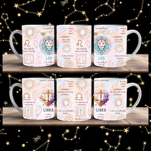 Tazza con 12 segni zodiacali, design avvolgente per tazza digitale con costellazione, 15 oz e 11 oz, PNG a sublimazione, PNG di alta qualità, tazza con segni zodiacali