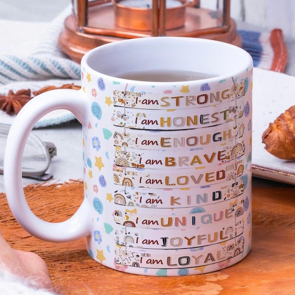 Affirmations Mug Wrap: Note to Self, 11oz & 15oz (Sublimation PNG Digital Download)