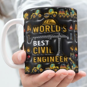 Civil Engineer Mug Sublimation Digital Design, Engineer Affirmation Mug Wrap, 11oz & 15 oz Mug, Engineer Gift, Civil Engineer Life Mug