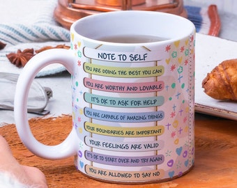 My Daily Affirmations Mug Sublimation PNG Digital Design, Affirmation Mug Wrap, 11oz & 15 oz Mug Design, Appreciation Gift, Note to Self Mug