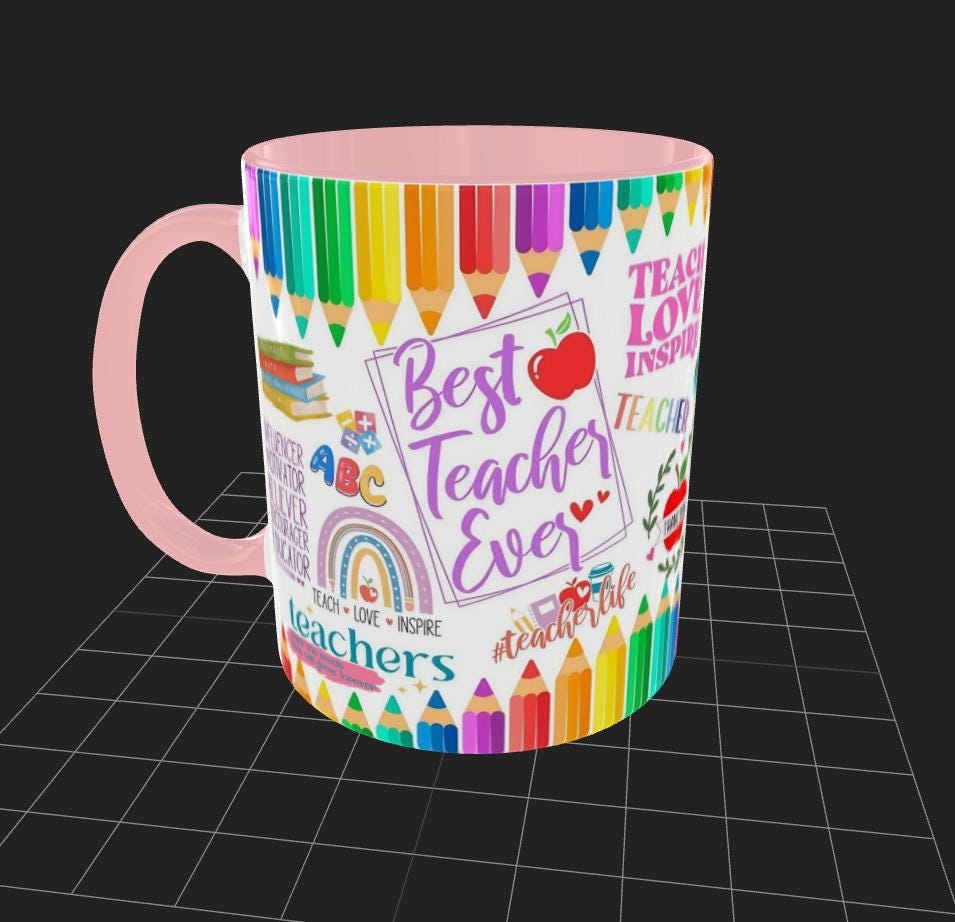 Best Teacher Ever Mug Sublimation PNG Digital Designs Teacher 