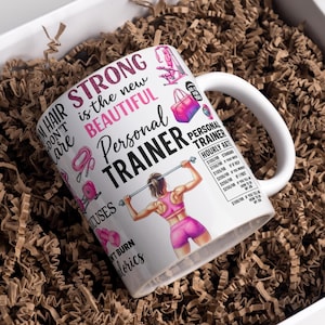 8 Gym Mug, Personal Trainer, Fitness, Exercise Mug Wrap Around Digital Mug Designs 11oz & 15oz, Sublimation PNG, Fitness Affirmations Mug