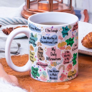 My Daily Affirmations Wrap Around Mug Design 11oz & 15oz, Sublimation, High-Quality PNG, Instant Download