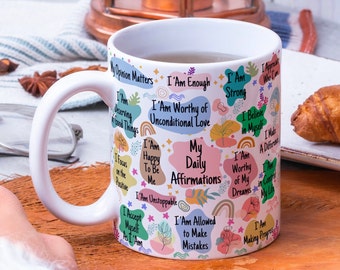 My Daily Affirmation Mug Sublimation Digital Designs, Affirmation Mug Wraps, 11oz & 15 oz Mug Design, Daily Inspiration, Motivation Life Mug
