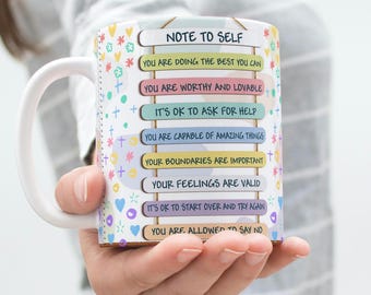 My Daily Affirmations Mug Sublimation Digital Designs, Affirmation Mug Wraps, 11oz & 15 oz Mug Design, Appreciation Gift, Note to Self Mug