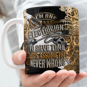 Digitala sublimeringsmuggar för elektriker, roliga omslag för elektrikermuggar, 280 g och 450 g mugg, uppskattning för elektriker, elektrikerlivsmugg