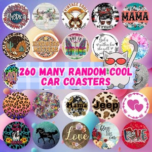 260 Cool Car Coaster, Cool Random Designs PNG, Cute Car Coaster Sublimation PNG, Sticker, Funny Coasters, Cool Car Coasters PNG