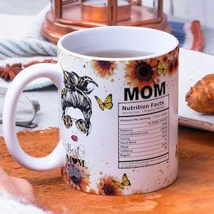 Mama Ernährung Fakten Becher Design: Sublimation PNG (Digitaler Download)