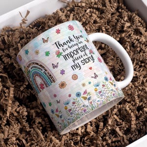 私の物語の大切な一部になってくれてありがとう、先生用マグカップラップアラウンドデジタルカップデザイン、11オンス＆15オンス昇華、ありがとう先生