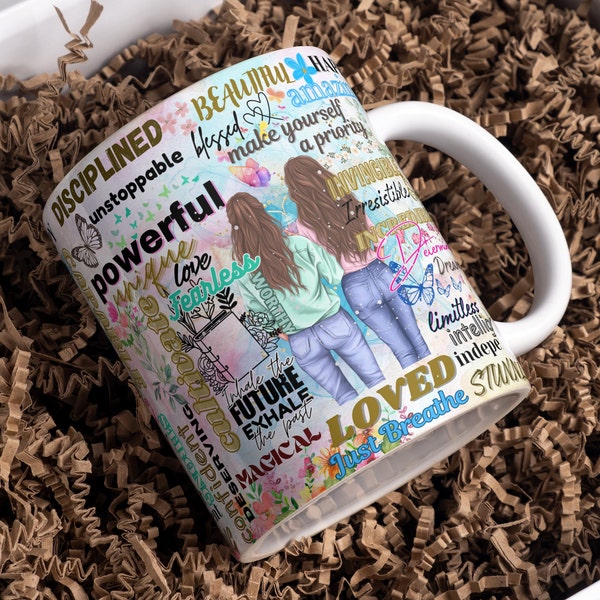 Inspirational Mug, Self-Love Mug, Motivation Quotes Mug Wrap Around Mug Design 11oz & 15oz, Sublimation, High-Quality PNG, Instant Download