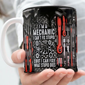 Diseños digitales de sublimación para tazas de mecánico, envolturas para tazas con frases de mecánico, diseño de tazas de 325 ml y 440 ml, apreciación del mecánico, taza "Soy mecánico"