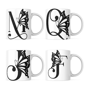 Monograma de mariposa del alfabeto de 26 letras, letras individuales, fondo transparente, tazas, PNG de sublimación, Cricut, alta calidad, descarga instantánea