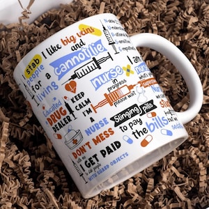 Krankenschwester Tasse mit lustigen Krankenschwester Affirmationen (digitaler Download)
