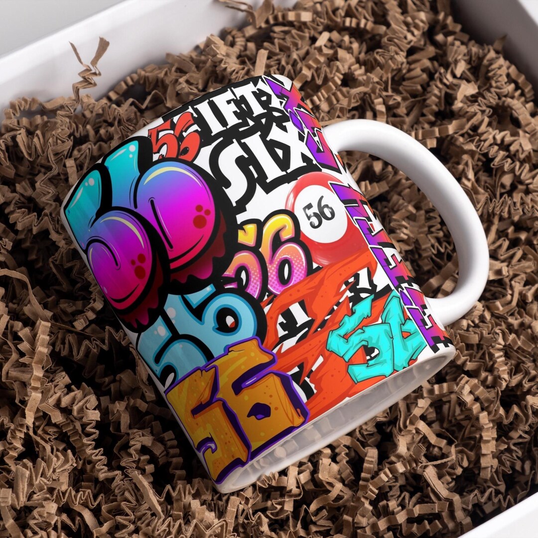 56 Meme, Number Fifty- Six Wrap Around Digital Cup Designs, 11oz & 15oz ...