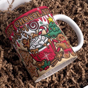 Weihnachtstassen Verpackung - Puffy Design PNG (Digitaler Download)