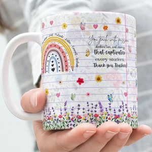 Teacher Mug Sublimation PNG, Digital Mug Design, Teacher Affirmation Mug Wrap, 11oz & 15 oz Mug, Teacher Appreciation, Teach with Passion