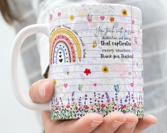 Vous enseignez avec passion, tasse de professeur, modèle de tasse enveloppante 11 oz et 15 oz, sublimation, haute qualité, téléchargement numérique instantané