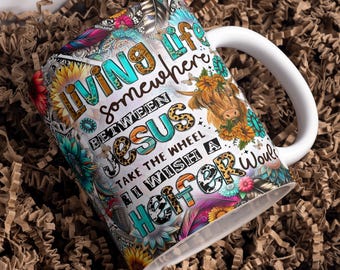 Christian Mug Wrap Design: Jesus Cup Sublimation (PNG, Digital Download)