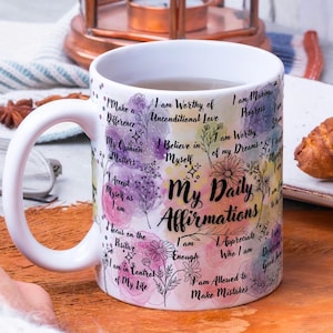 Affirmation Mug Wrap: Daily Inspiration PNG Design (Digital Download)