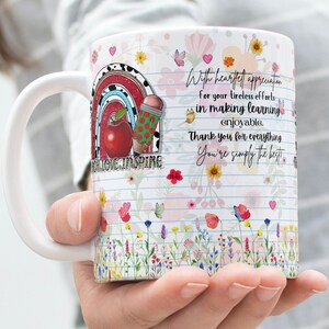 Teacher Mug Sublimation PNG, Digital Mug Designs, Teacher Daily Affirmation Mug Wrap, 11oz & 15 oz Mug, , Teacher Life, Teacher Appreciation