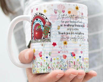 Teacher Mug Sublimation Digital Designs, Teacher Daily Affirmation Mug Wraps, 11oz & 15 oz Mug, , Teacher Life, Teacher Appreciation Mug