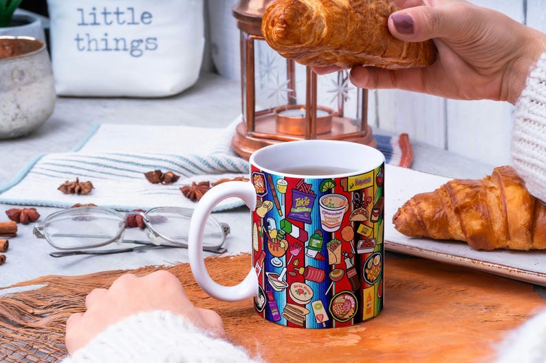 Candies and Chocolate Mug, 14 Digital Wrap Around Mug Design, Sublimation, 11oz & 15oz, Food, Chocolates, Candies, Funny Mug Designs image 4