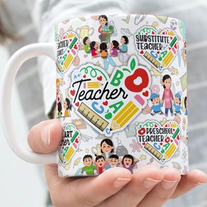 Teacher Mug Sublimation PNG, Digital Mug Design, Teacher Affirmation Mug Wrap, 11oz & 15 oz Mug Design, Teacher Appreciation, Fun Teacher