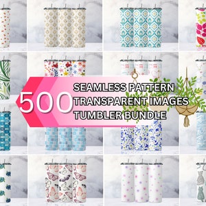 Pode incluir: Uma coleção de 500 imagens de padrões sem costura para canecas. As imagens são de várias cores e designs, incluindo padrões florais, geométricos e abstratos. As imagens são transparentes e podem ser usadas para impressão por sublimação.