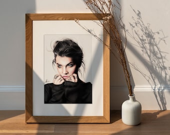 Dark Storm Art Print | Fashion Illustration | Coloured Pencil Art Print | Female Artwork