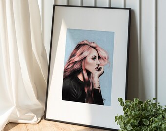 Crystal Sky Art Print | Fashion Illustration | Coloured Pencil Art Print | Female Artwork