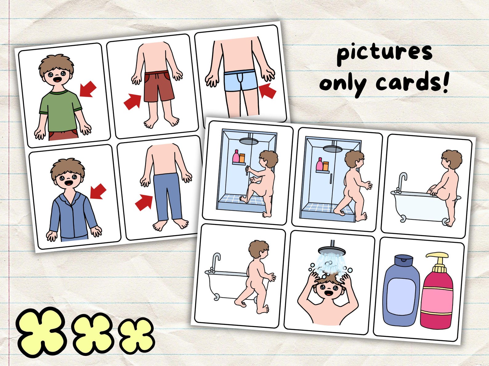 Editable Text Shower Sequence Cards for Boys | Boardmaker | Visual ...