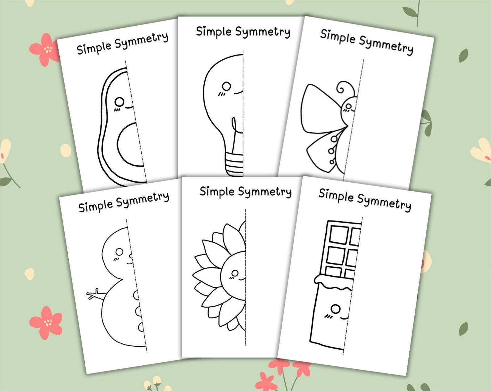 50 Simple Symmetry Worksheets | Early Finishers | Preschool Symmetry ...