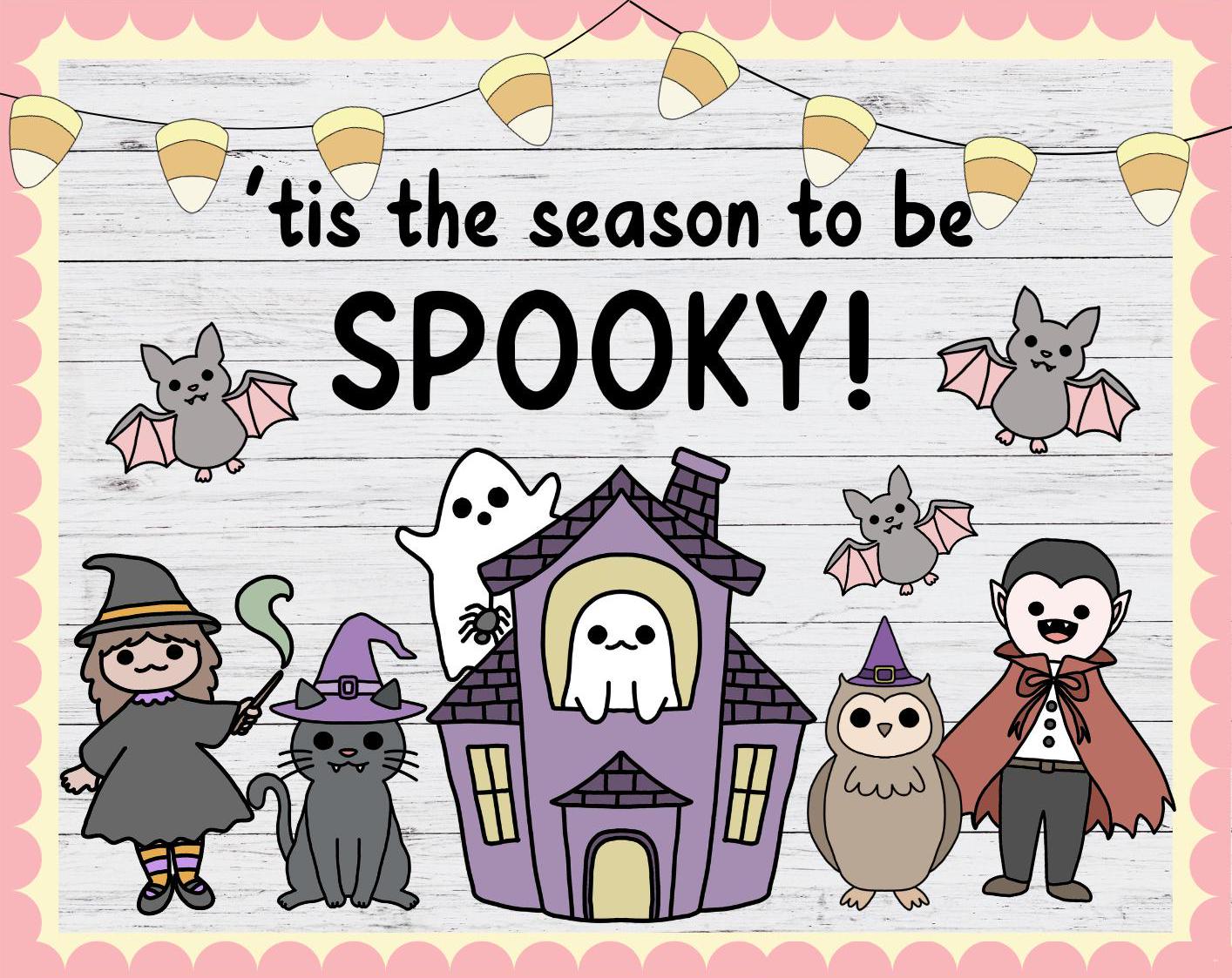 Cute Halloween Bulletin Board Kit | Preschool Classroom Decor | October ...