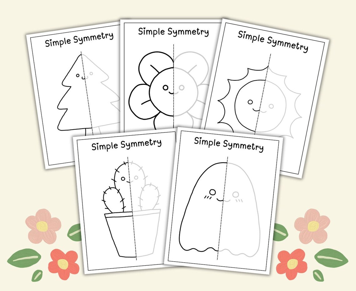 50 Simple Symmetry Worksheets | Early Finishers | Preschool Symmetry ...