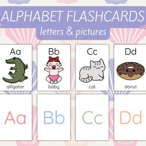 26 ABC Flash Cards | Printable Alphabet Flashcards | Preschool Educational Printables | Learn ABCs | A-Z Kindergarten Nursery Phonics Cards