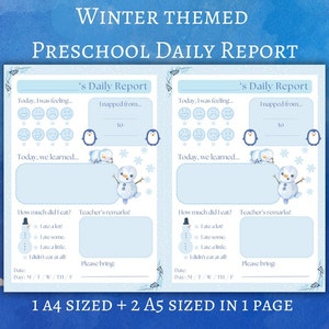 Preschool Daily Report | Toddler Daily Log | Daycare Report Card | Homeschool | Progress | Printable Kindergarten Report | PreK Daily Sheet